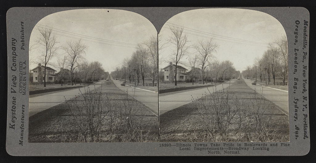 Illinois Towns Take Pride in Boulevards and Fine Local Improvements- Broadway Looking North , Normal, Ill.